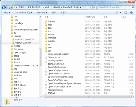 Visual Studio 2010에서 OpenCV 라이브러리 빌드하기